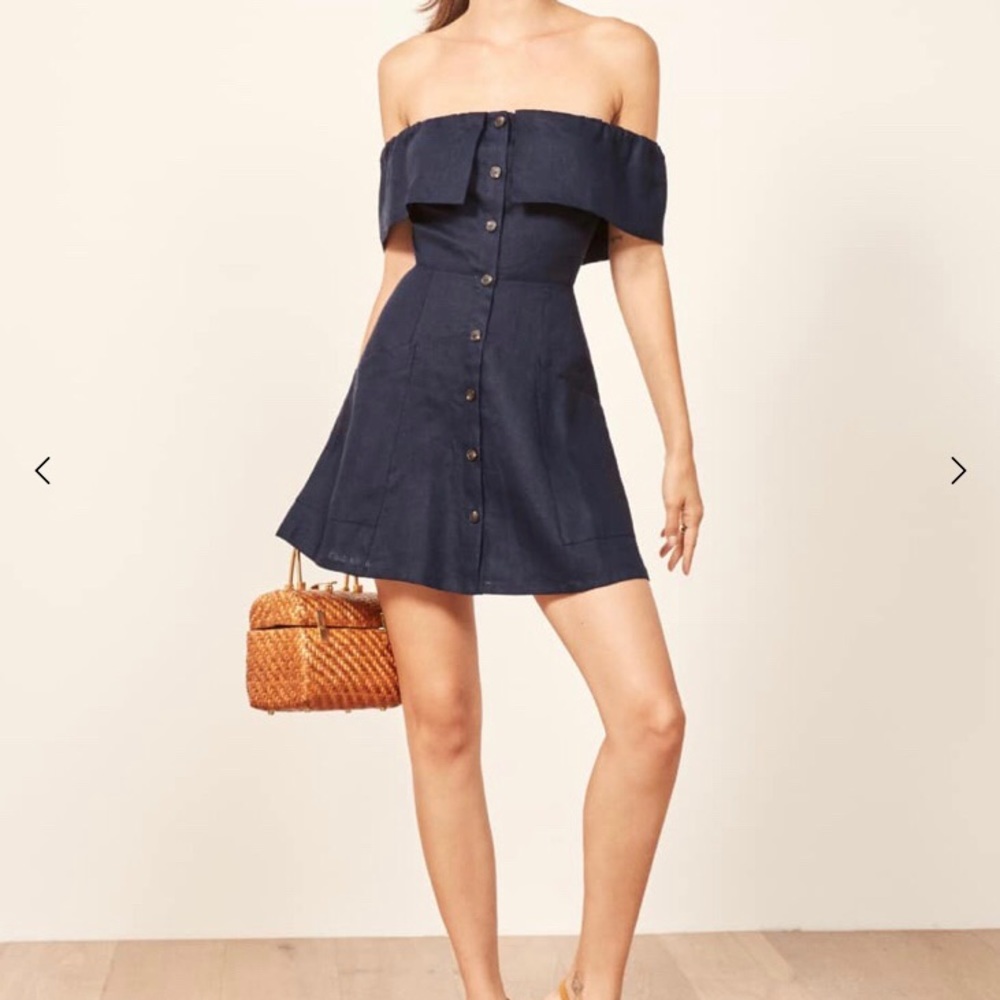 NWT Navy Reformation Landy Dress w/POCKETS